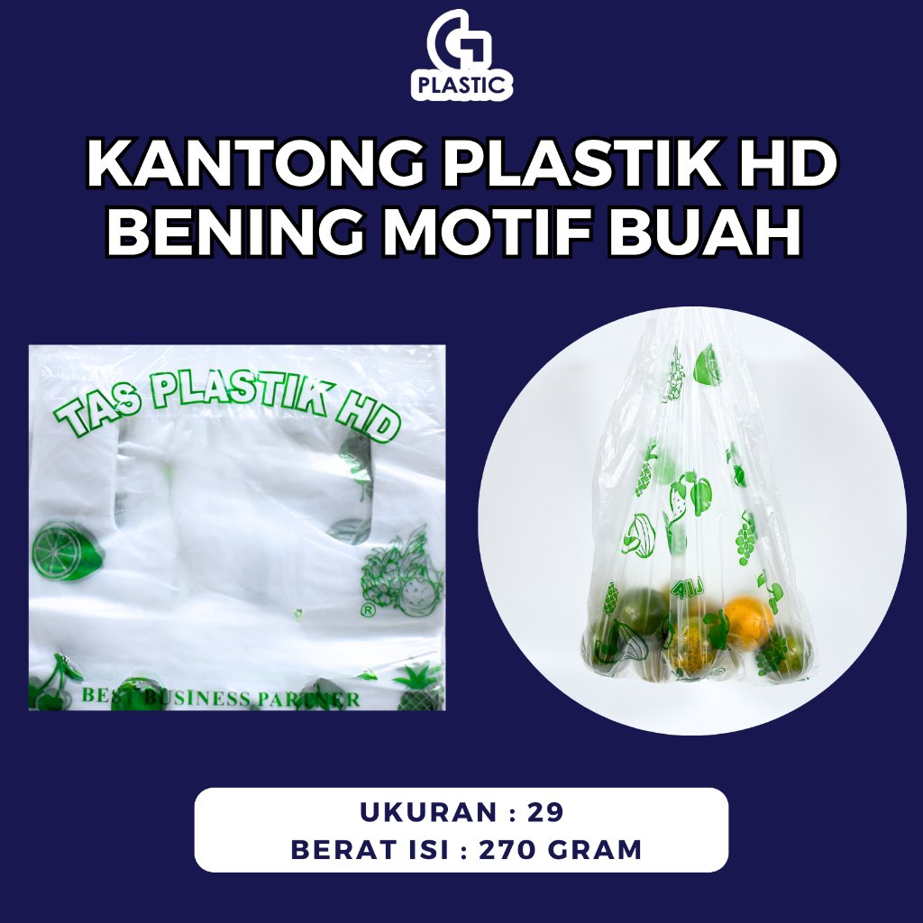 Kantong Plastik HD Bening Motif Buah / Plastik HD Buah / HD Bening Buah / Kantong Kresek Buah / Kant