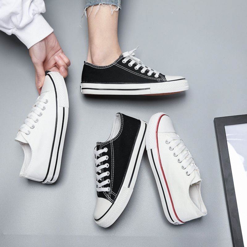 Sepatu Pria Wanita Converse Sneakers Hitam Putih Sepatu Sekolah