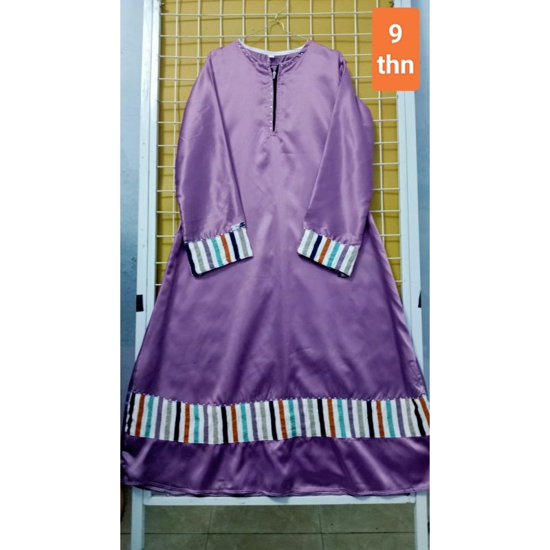 ABAYA ANAK PEREMPUAN USIA 9 TAHUN / GAMIS HITAM JETBLACK TEMBORO