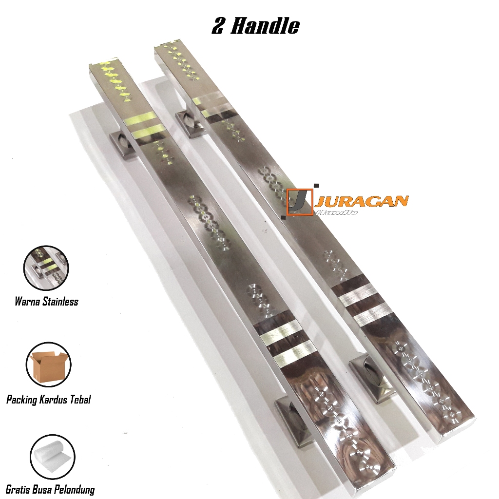Handle Pintu Minimalis Silver Grafir 60 cm - Gagang Pintu Stainless Anti Karat - Tarikan Pintu Awet
