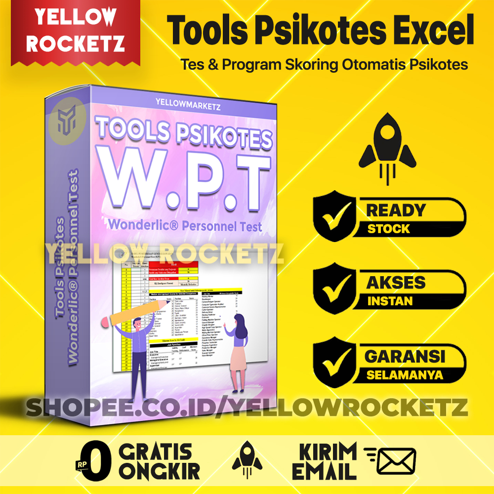 TOOLS PSIKOTES WPT - Alat Tes Psikologi Wonderlic Personnel Test - Pengukur Kemampuan Kognitif Belaj