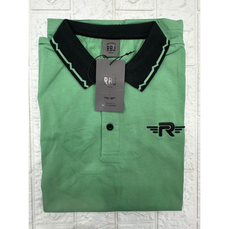 Kaos kerah RbJ spandek fit dewasa / kaos kerah RBJ denim cowok / kaos kerah polo shirt pria