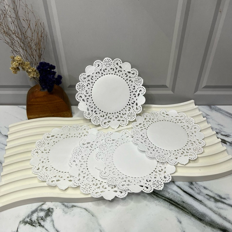 

5 Pcs Doilies Paper Vintage Putih Aesthetic 3.5