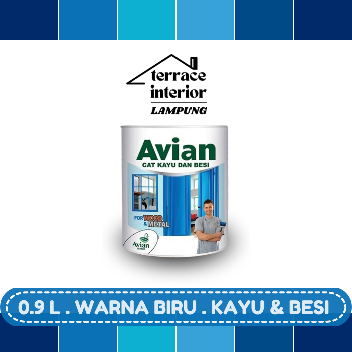 Cat Kayu & Besi Avian Warna Biru 0.9 L