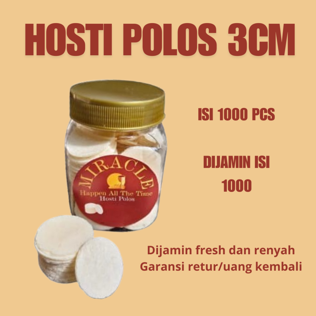 

Hosti Polos perjamuan kudus isi 1000 keping/pcs
