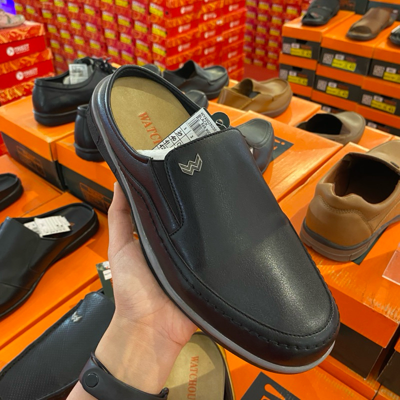 Watchout sepatu bustong pria / cowok | bahan kulit