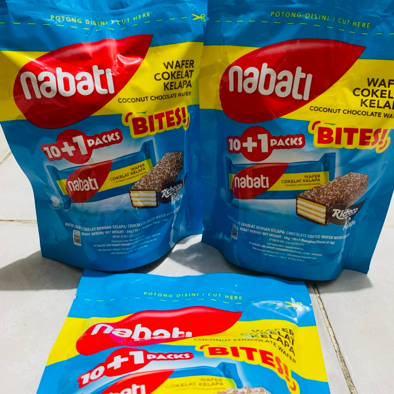 

Nabati wafer cokelat kelapa bites Pouch 66 gram nabati bites