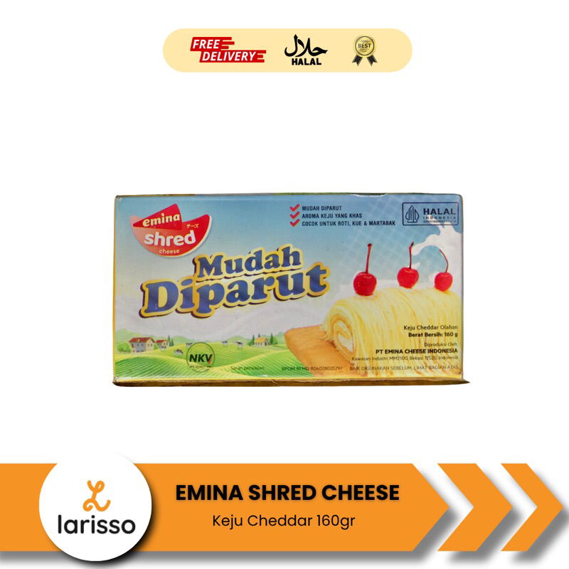 

Emina Cheese Shred 160gr - Keju Cheddar Olahan