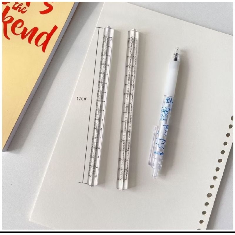 

Transparent Triangle Ruler Penggaris Mistar Segitiga Transparan Cute Premium15cm