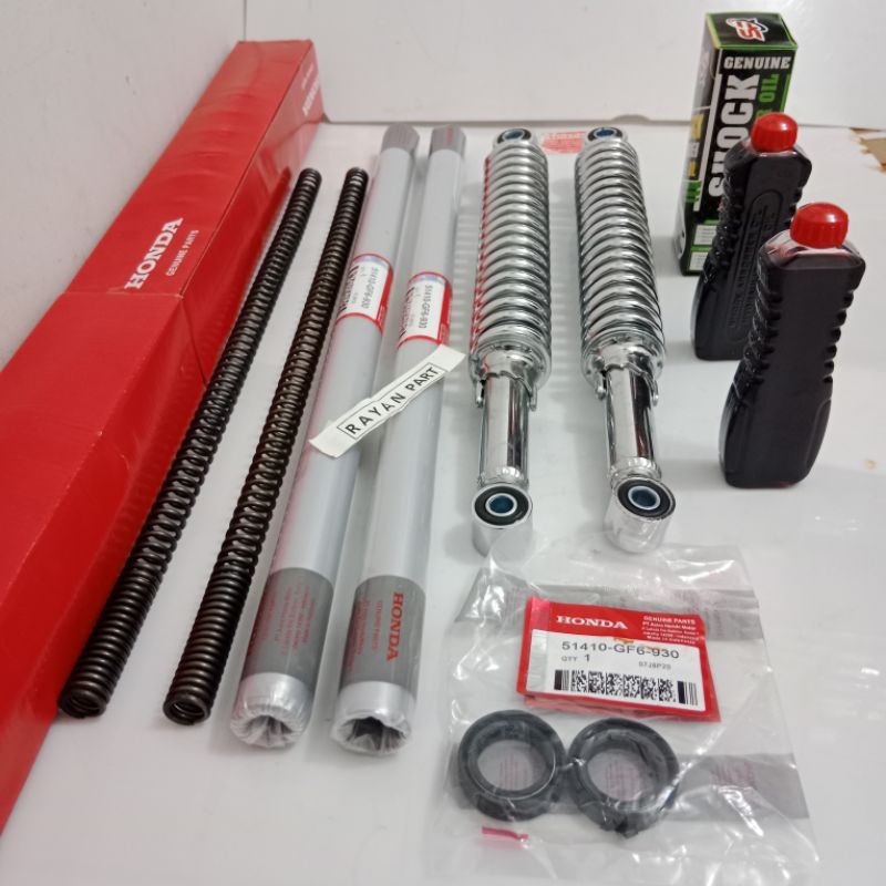 SHOCK DEPAN+BELAKANG HONDA WIN WIN WIN SOK+BELAKANG+PER+SIL+OLI GF6 ORIGINAL