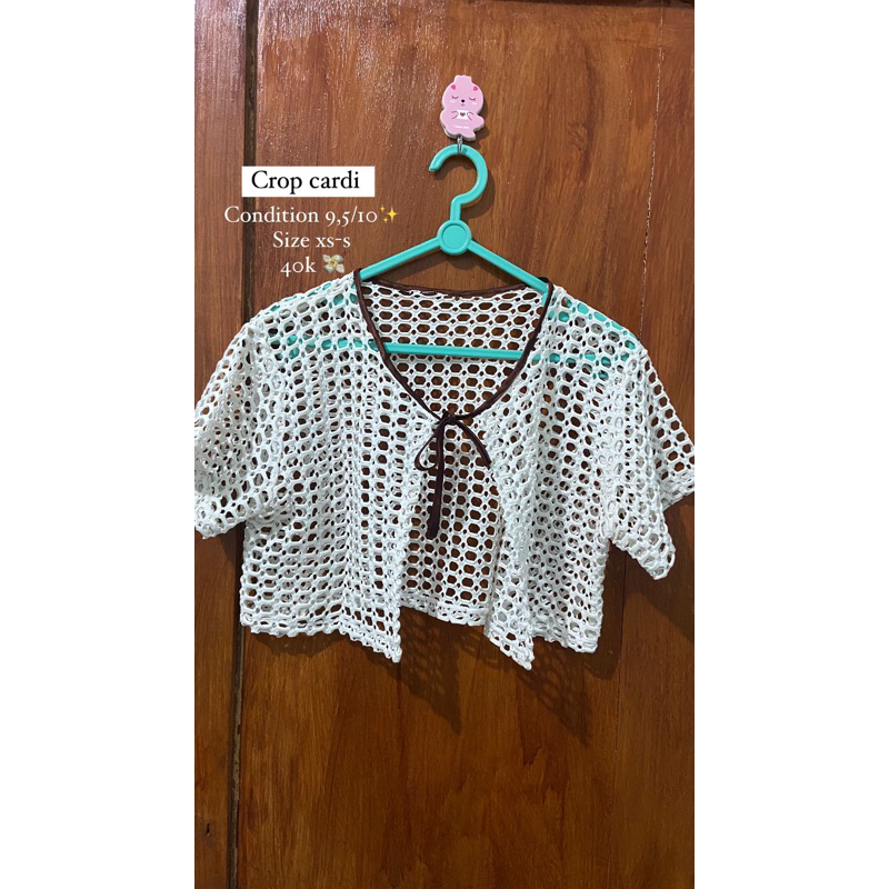 PRELOVED CROP CARDIGAN WHITE