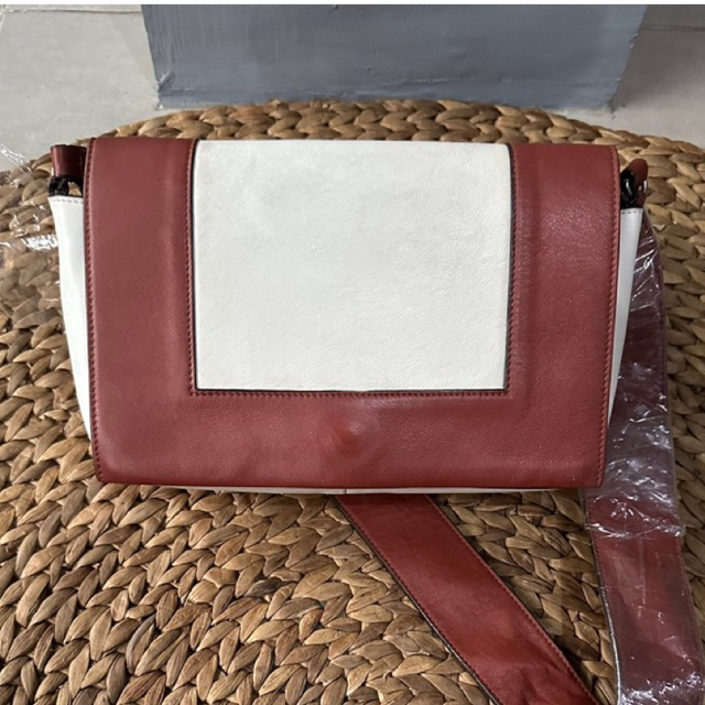 Tas Celine* Shiny Smooth Calfskin White/Brown