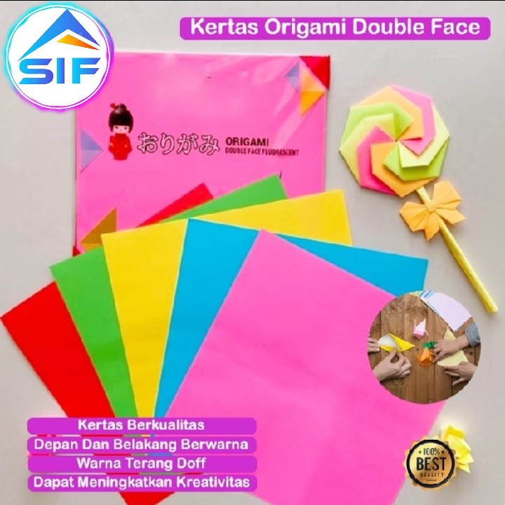 

Kertas Origami 2 Sisi Kertas Lipat Warna Warni Double Face Kertas Kerajinan Melipat Origami Paper Kertas Warna Bulak Balik Kertas Jepang