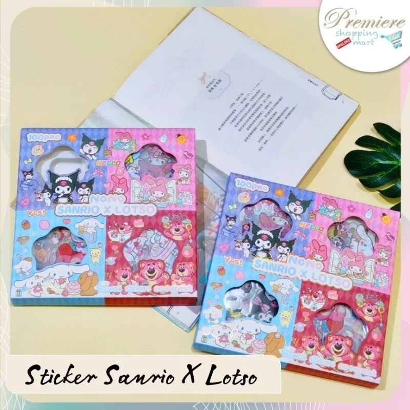 

Stiker Sanrio Lotso Lucu 2D Sanrio Karakter Kuromi dan Melody Isi 100 Lembar Per Box