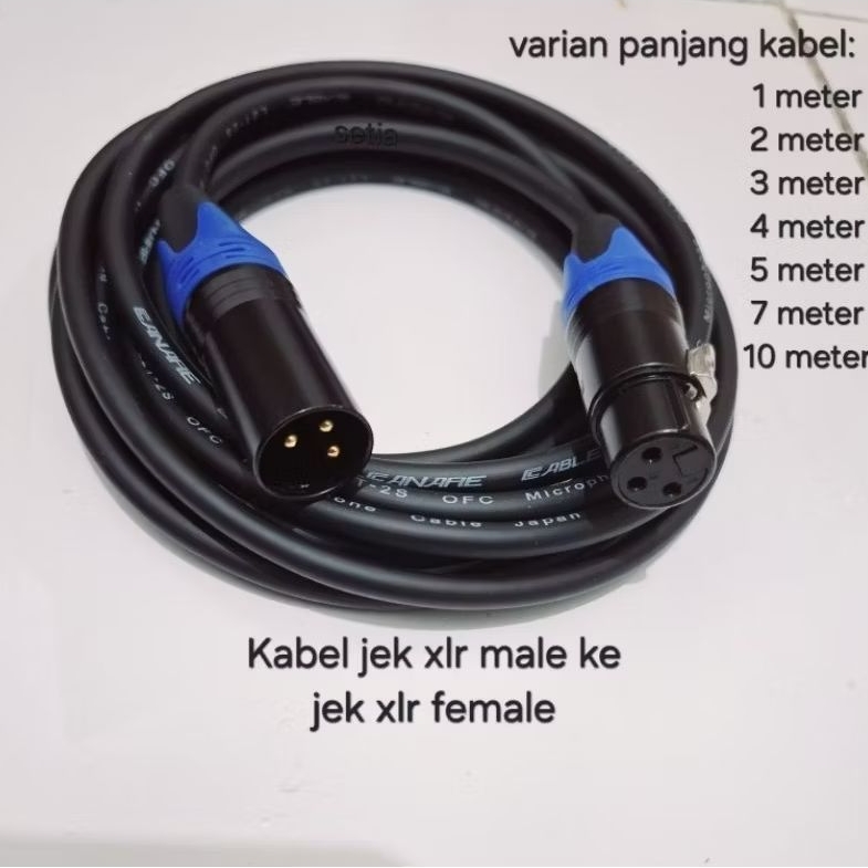 kabel MIC jek xlr Male ke jek Xlr Female 10 METER japan standard