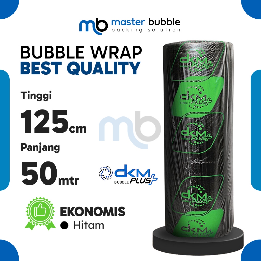 

Bubble Wrap DKM Warna HITAM EKONOMIS 125cm x 50meter / Plastik Packing Pembungkus Paket Online Shop