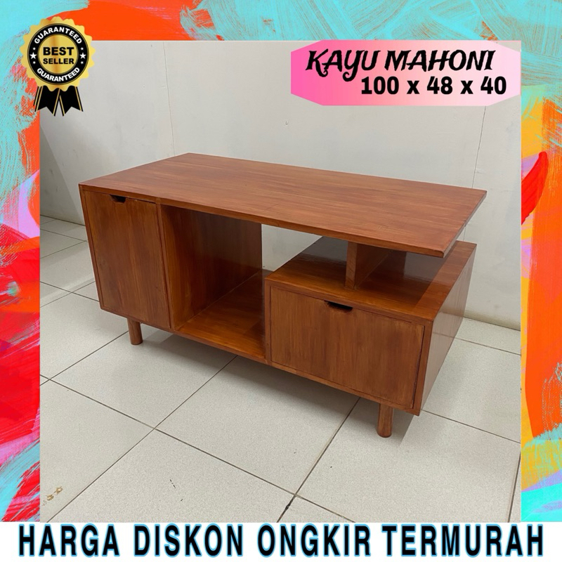 Meja Ruang Tamu / TV Modern Kayu Mahoni
