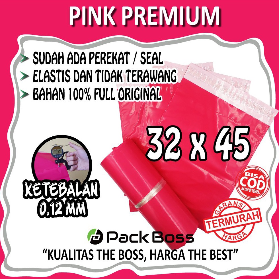 

biReady Stock PINK PREMIUM POLYMAILER 32x45 1 HALUS TEBAL LANGSUNG PABRIK I5