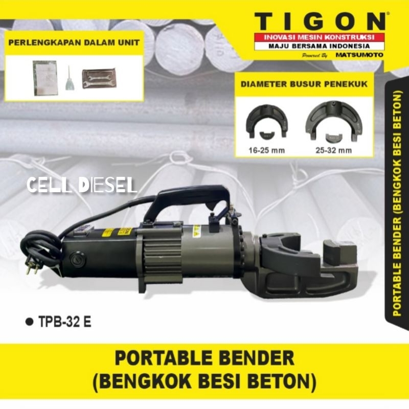 Portable Bender / Bengkok Besi Beton TIGON TPB-32 E