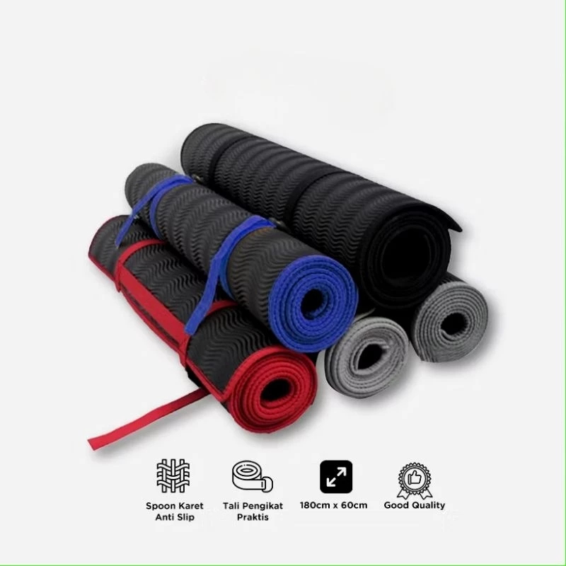 Matras Spoon Tidur Lipat Karet - Tikar Yoga Anti Slip - Matras Senam Dewasa Motif 3mm