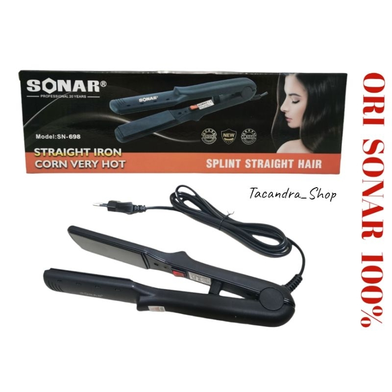 Catokan Rambut ORI Sonar 698 Black Hitam Murah / Catok Rambut Pelurus Sonar 698 / Catok Pelurus