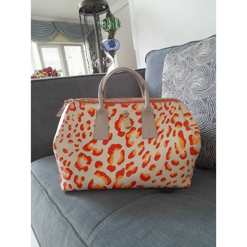 PRELOVED TAS Furla Papermoon Satchel Leather Handbag