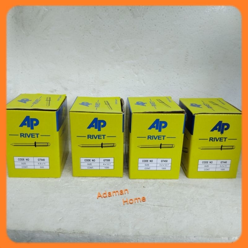Paku Rivet Ukuran 440,450,550,640