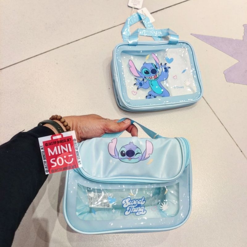 MINISO 🆕 Travel Storage Bag / Toiletry Bag with Hook DISNEY STITCH Collection