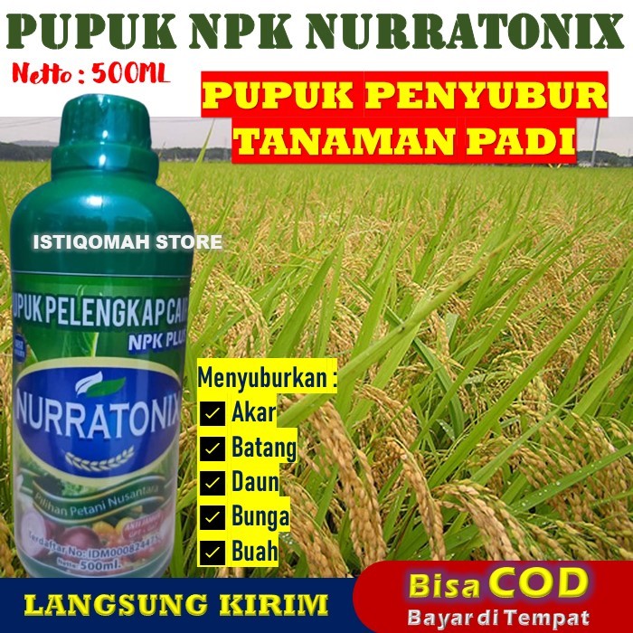 Pupuk Padi NPK NURRATONIX 500ml Pupuk NPK Cair Obat Penyemprotan Tanaman Padi - Pupuk Semprot Untuk 