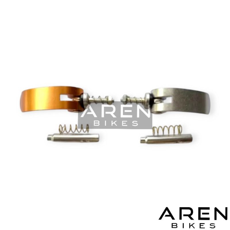 KLEM FRAME SEPEDA SELI LIPAT QUICK RELEASE BAUT CLAMP BATANGAN TENGAH PENGUNCI KUNCIAN SILVER KUNING