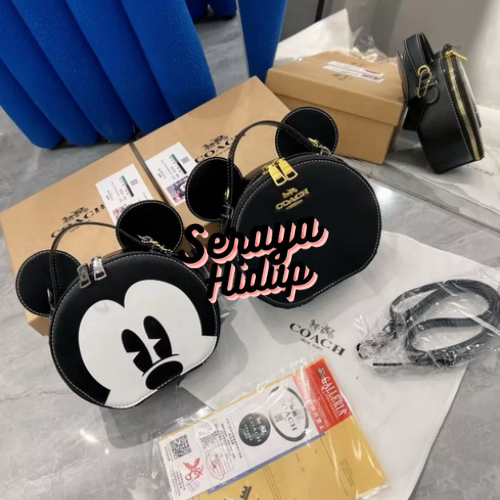 Tas Selempang Slempang Bahu Sling Bag Wanita Motif Mickey Mouse Fashion Modis Style Kekinian