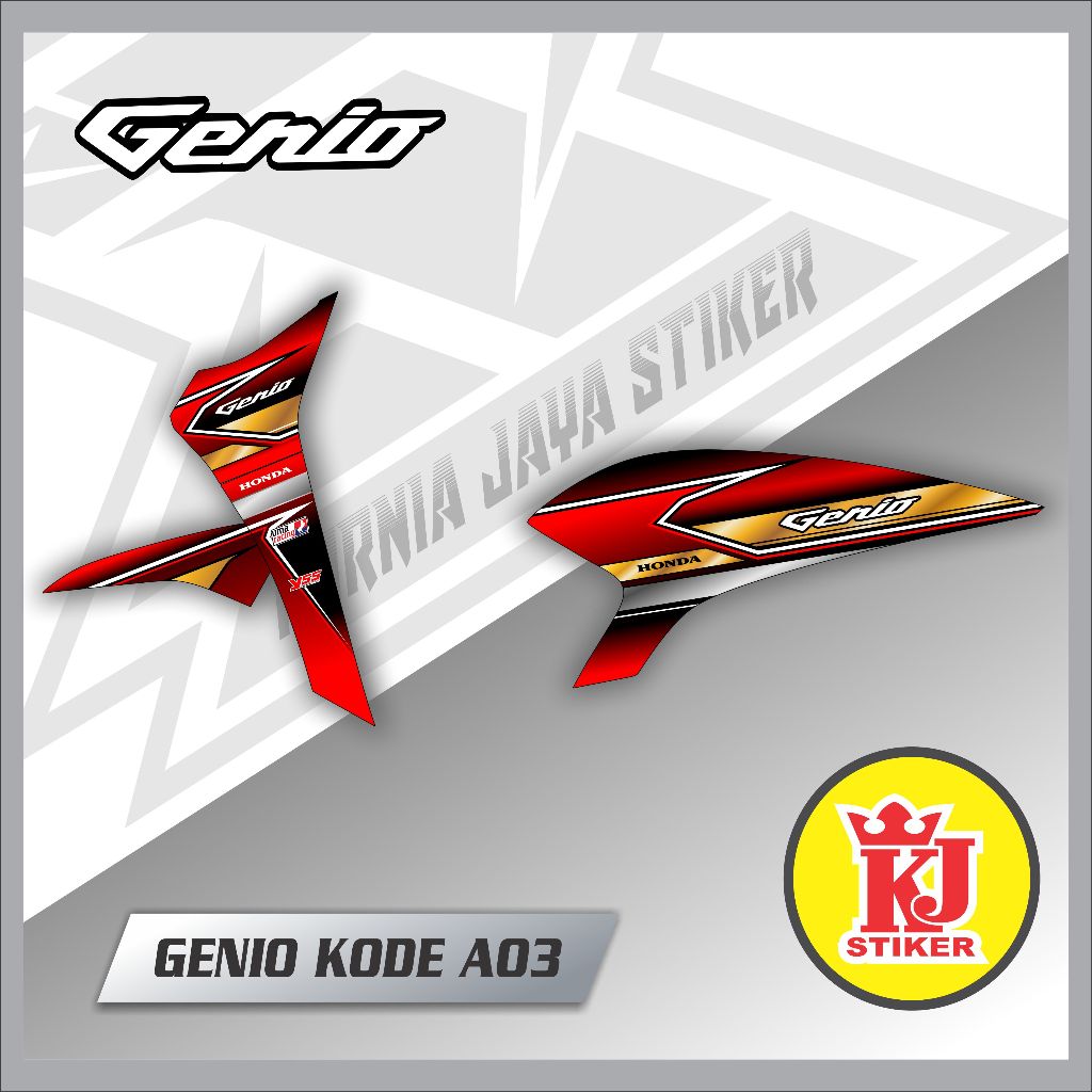 Stiker Motor GENIO Stiker Striping Motor GENIO Kode A03