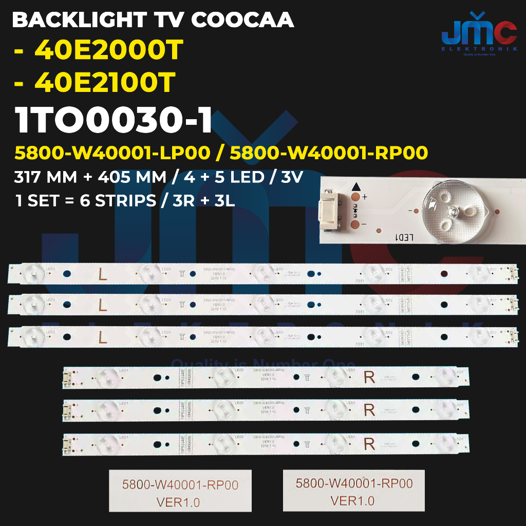 Backlight Tv Coocaa 40 inch 40E2000T 40E2100T 5800-W40001-LP00 5800-W40001-RP00