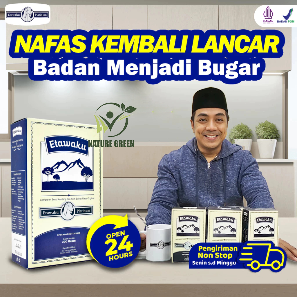 

Etawaku Platinum Susu Kambing Etawa & Krimer Nabati Efektif Atasi Masalah Pernafasan Isi 200gr