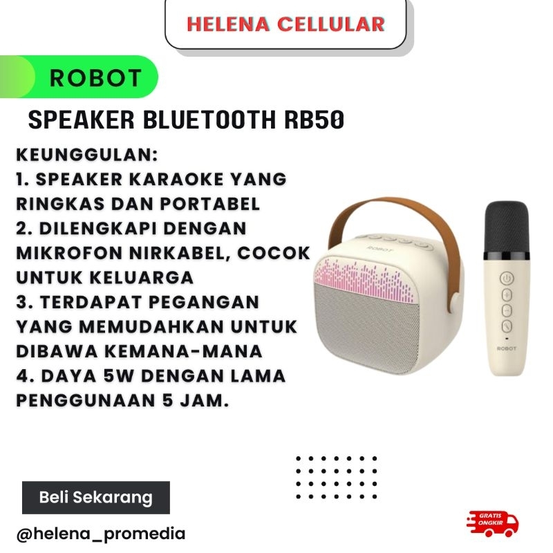SPEAKER BLUETOOTH ROBOT RB50 + MICROPHONE