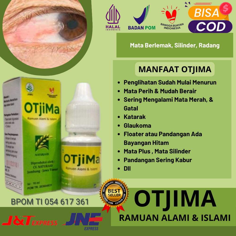 OTJIMA BPOM - Obat Herbal Tetes Mata Berlemak, Silinder, Radang