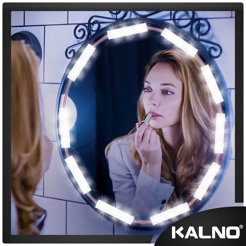 Kalno Lampu LED Makeup Mirror Light dengan 10 Module Led plug n play tinggal tempel / Lampu kaca ria