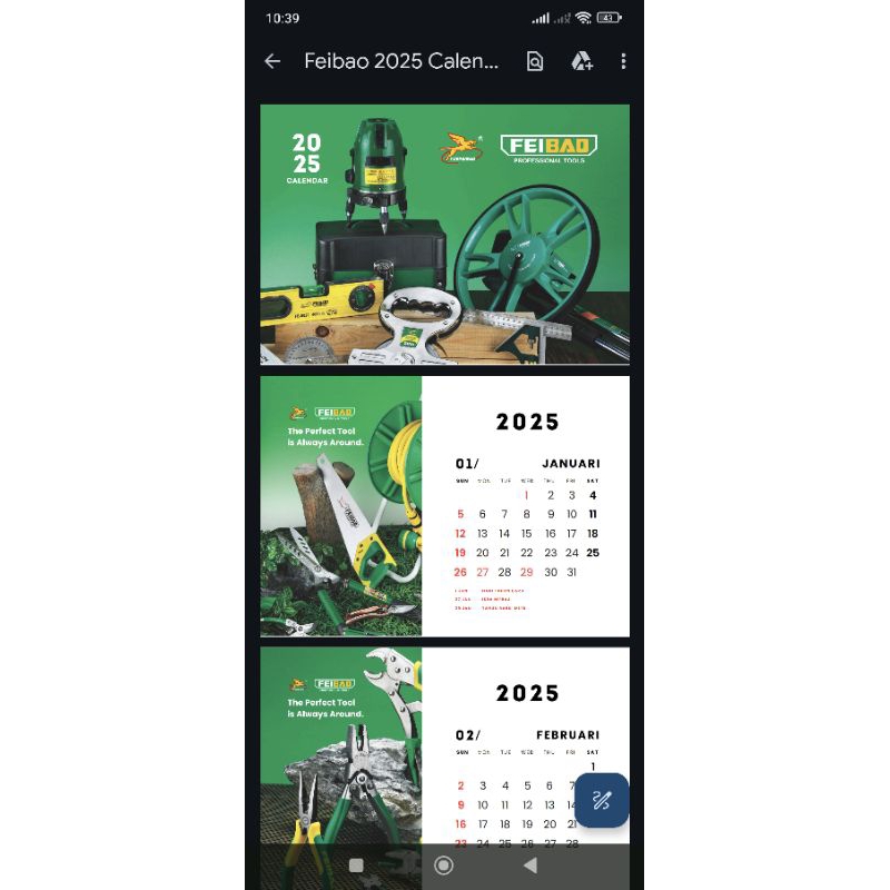 

Paket 50pcs Kalender Meja dan Kalender Dinding FeiBao