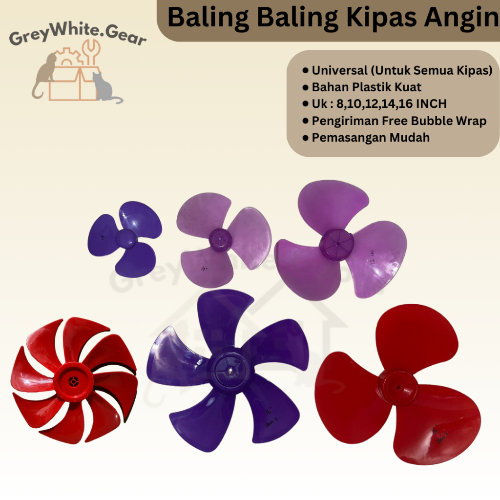 Baling baling Kipas Angin Universal 12 Inch 16 Inch 10 Inch 8 Inch kualitas tinggi