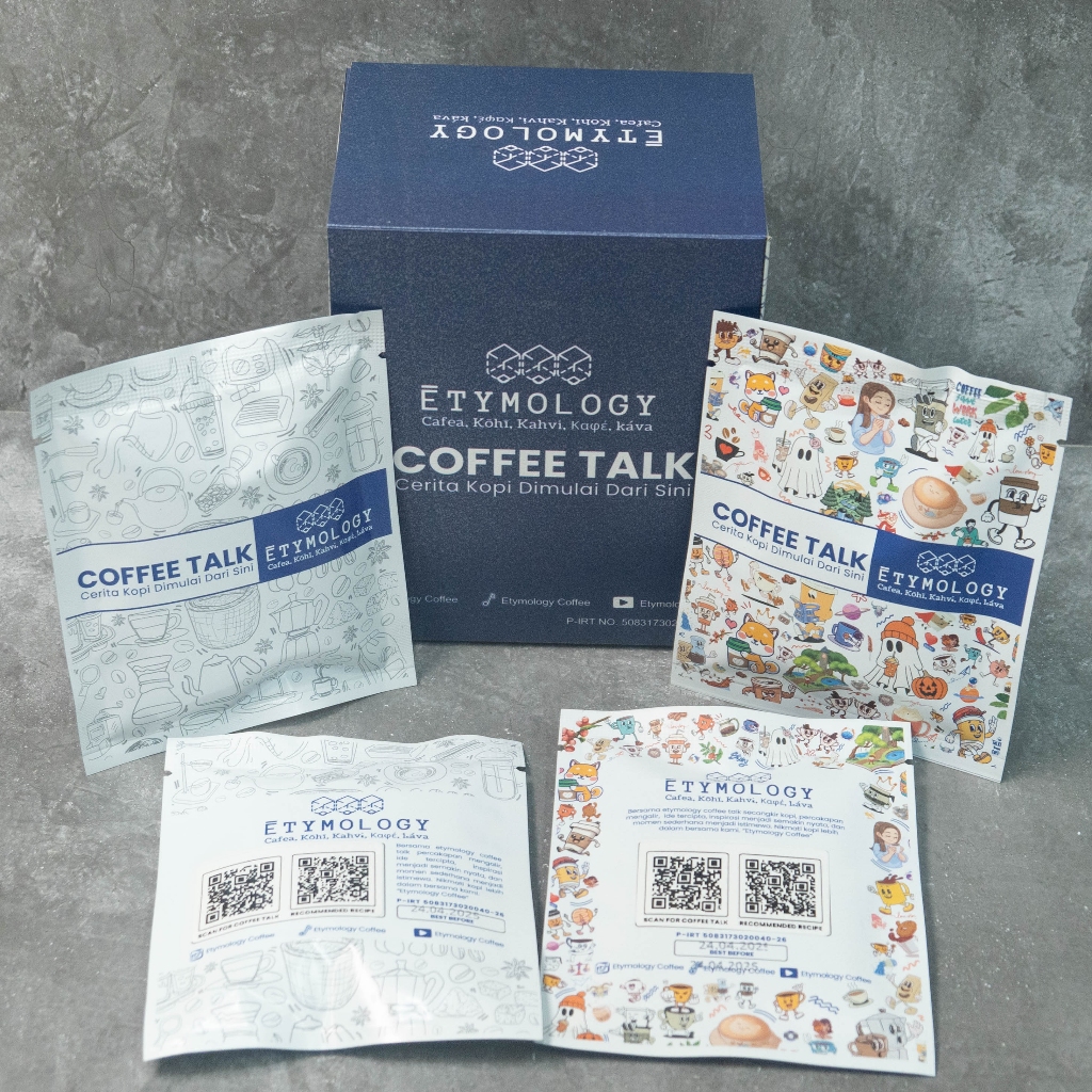 

Etymology Coffee Talk Motivasi Series Kopi Robusta - Single Dose Satuan 1 Pcs