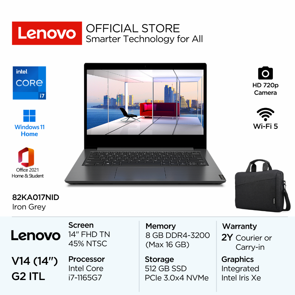 Lenovo V14 G2 ITL Intel Core i7 1165G7 Win11 8GB 512GB SSD 14" FHD TN 250nits Antiglare Integrated I