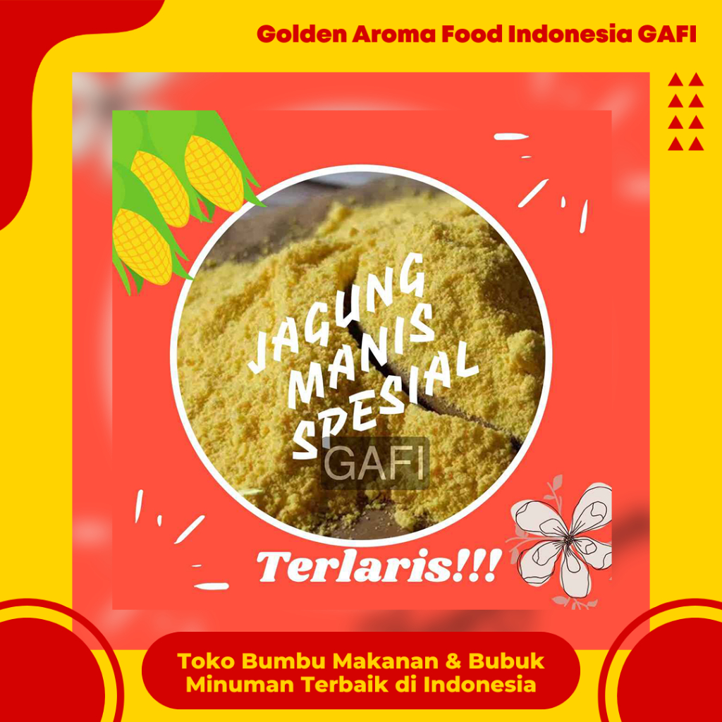

GAFI Food Bumbu Tabur Rasa Jagung Manis Spesial 1 kg Enak Murah Lezat Gurih, Special Sweet Corn Flavor Seasoning Powder 1kg