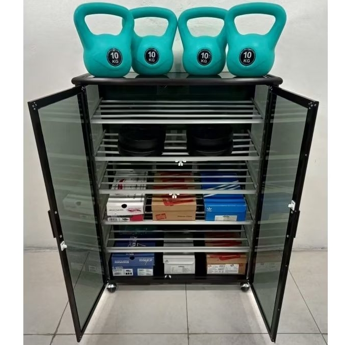 TC ALUMINIUM LS27 80X38X108 s b w LEMARI RAK SEPATU 6 SUSUN ALUMINUM SILVER COKLAT PUTIH MUAT 18 - 2