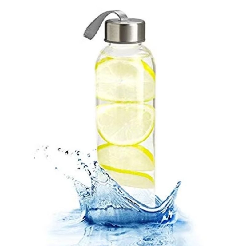 HOMEWARE Botol Tumbler Bening Tebal 420 Ml Tumbler Kaca Polos Estetik Penyimpanan Susu Berkualitas
