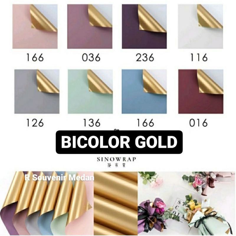 

Kertas Cellophane Bicolor Gold/kertas buket/money bouqet