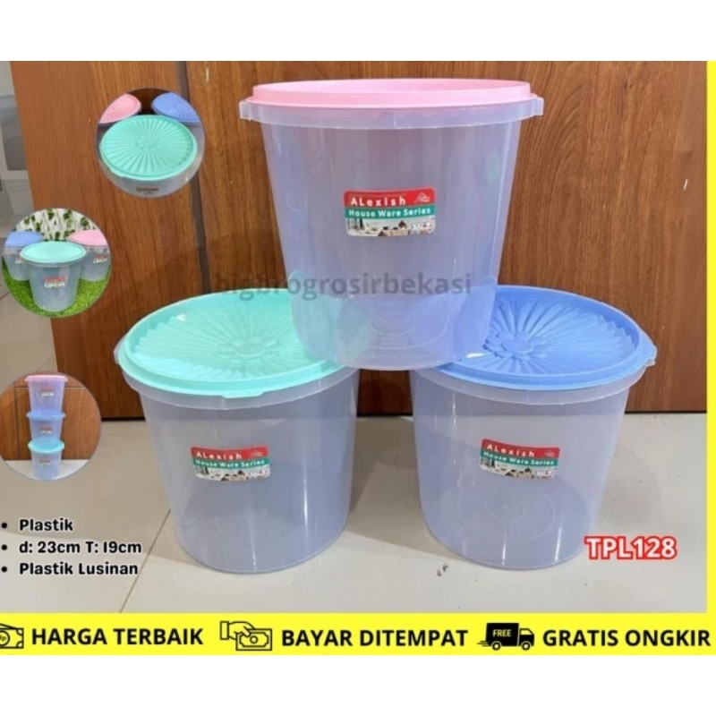 Toples Bulat 5 liter (ada gagang) Toples kerupuk Toples kue Toples Hajatan