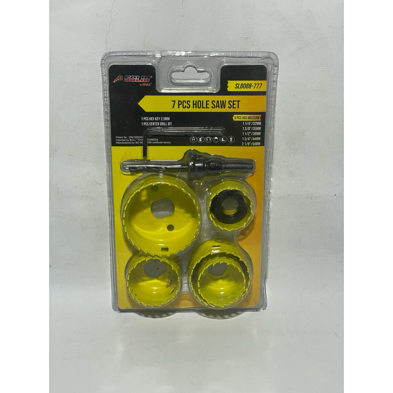 Hole saw set 7pcs solid / Solid Hole Saw Set 7pcs Solid SLB088-777