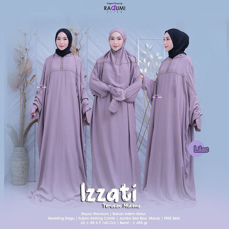 IZZATI MUKENA TERUSAN | MUKENA RAQUMI | MUKENA TERUSAN RAQUMI | MUKENA TERUSAN RESLETING DAGU | MUKE