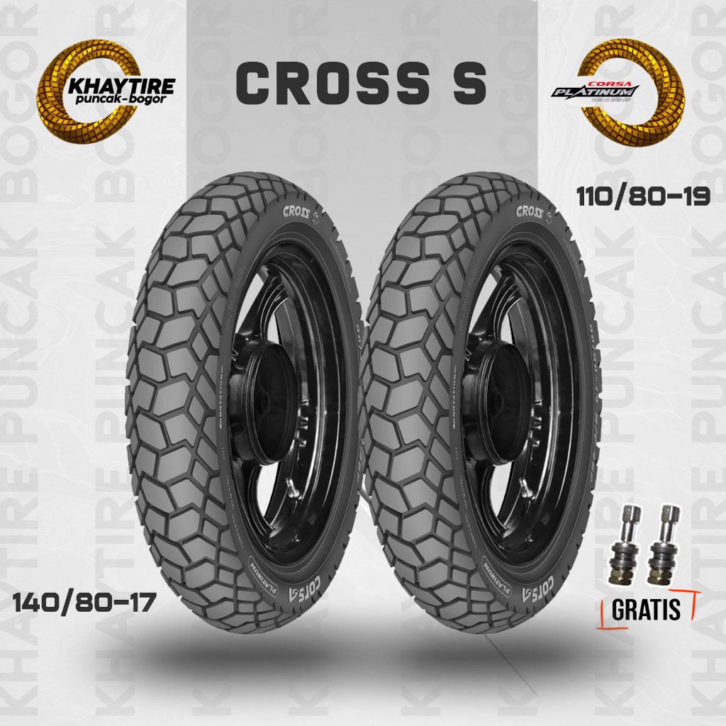 Paket Ban Motor MOGE // CORSA CROSS S 110/80 R19-140/80 R17 Tubeless
