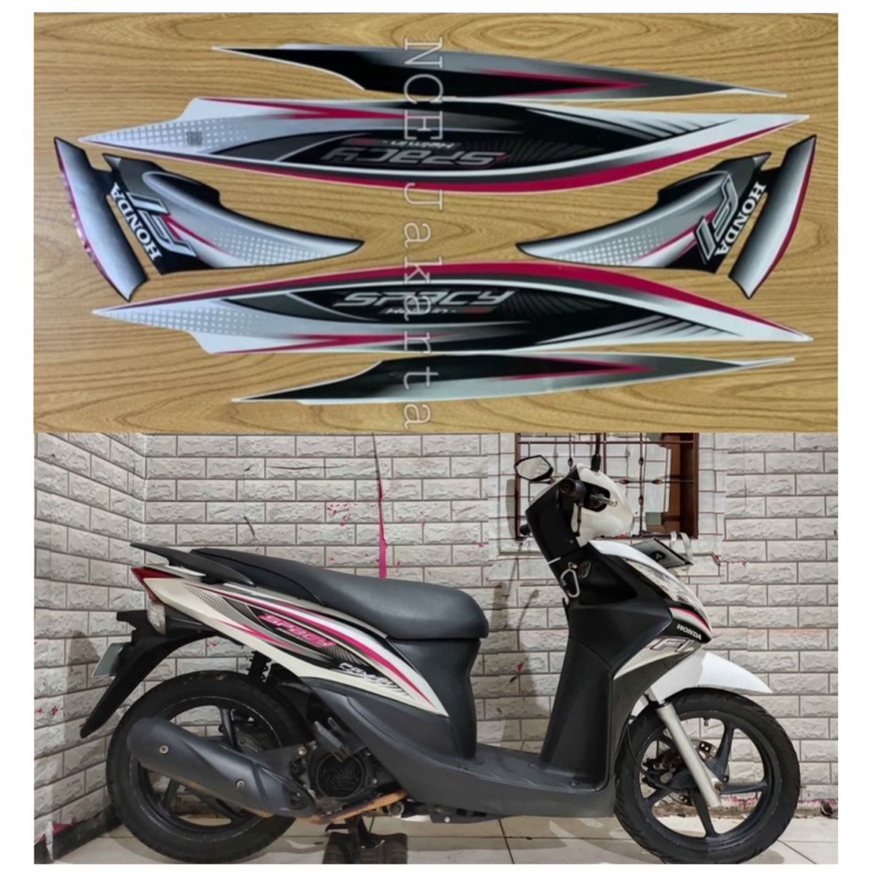 STIKER STRIPING MOTOR SPACY FI 2012 PUTIH
